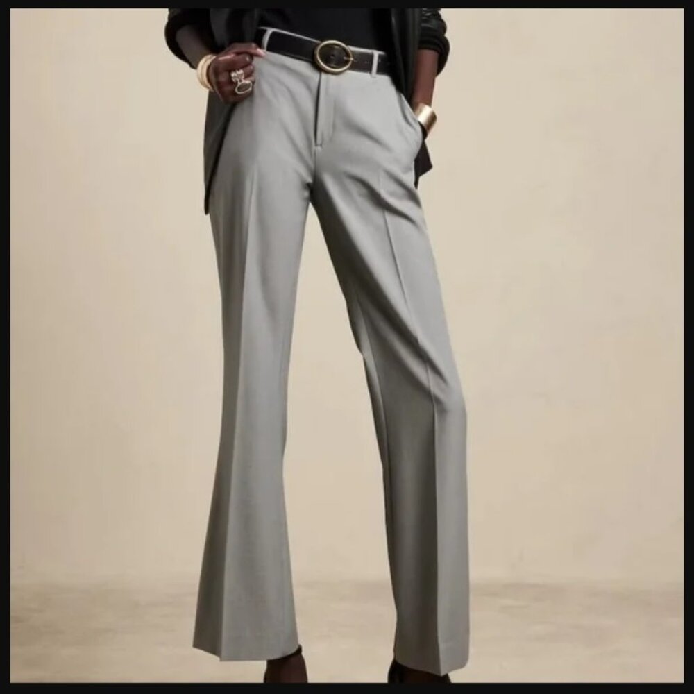 Banana Republic Factory Giovana Sculpted Bootcut Trousers Pants 8P NWOT Gray